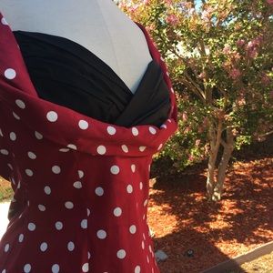 Lindy Bop Red Polka Dot Top |  Pinup VLV Pageant
